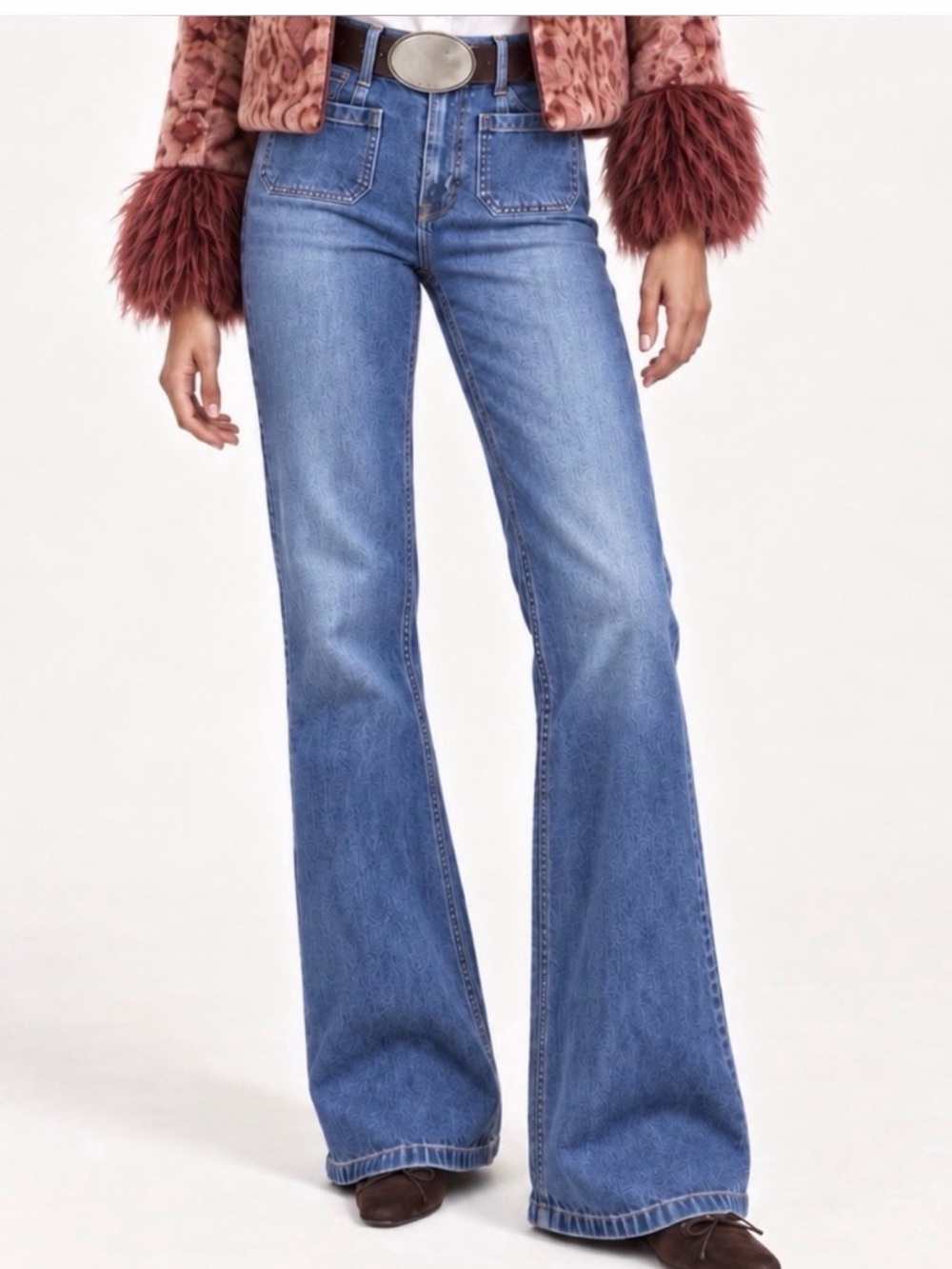 GAP Women's Medium Blue 70s Flare High Rise Jeans, 28/6 NWOT